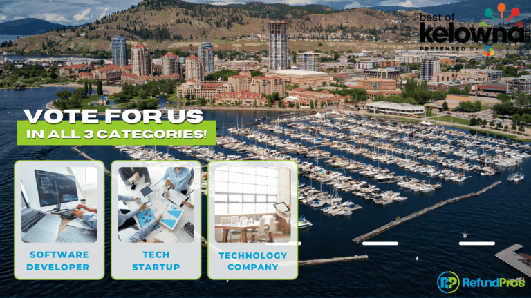 RefundPros has received nominations in three categories for the Best of Kelowna Awards 2024! It's a moment of immense pride for us, being a Kelowna-based business and recognized locally for our contributions.